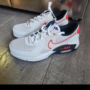 Nike Men’s Air Max Sneakers in White, Black and Coral (Bright Orange/red)